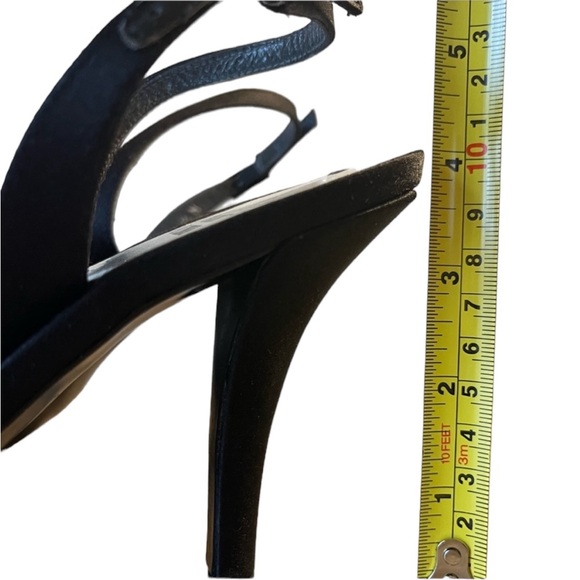 Stuart Weitzman Black Satin Formal Slingback Heels Size 8N (#2082) - Picture 6 of 7